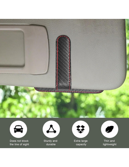Organizador de Visera de Sol para Auto Yourkar 2 PCS Cuero Organizador de Visera de Sol para Auto Yourkar 2 PCS Cuero