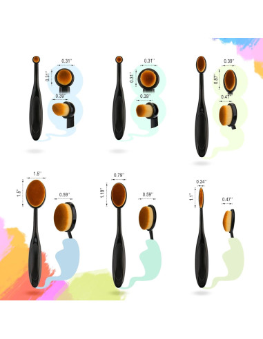 Paquete de 6 Cepillos de Mezcla de Tinta UNIMEIX Marrón
