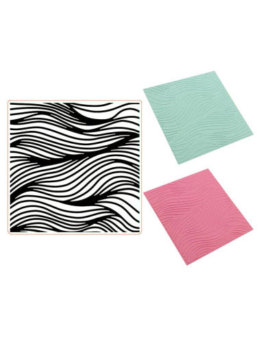Carpeta de Embossing Arbuya Waves 12.7x12.7cm para Manualidades