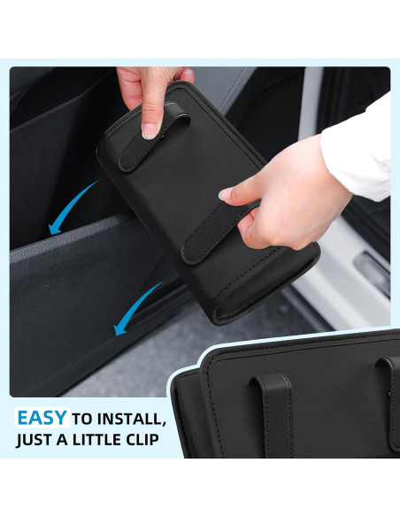 Basurero de Coche Zmoso Plegable de Cuero Negro 1.89L Basurero de Coche Zmoso Plegable de Cuero Negro 1.89L
