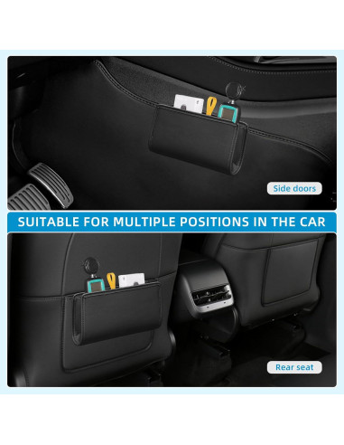 Basurero de Coche Zmoso Plegable de Cuero Negro 1.89L