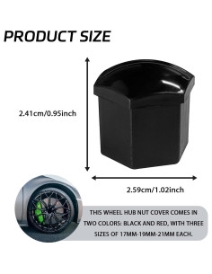Cubiertas de Tuercas de Rueda KUQUTIDY 21mm Antirrobo 20PCS 2