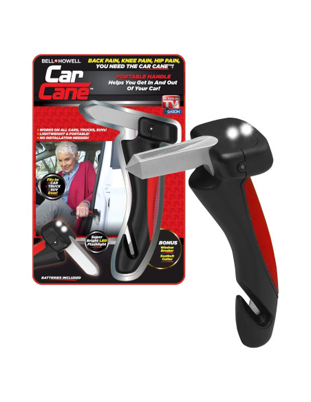 Asa de puerta Car Cane Emson con linterna LED y rompeventanas Asa de puerta Car Cane Emson con linterna LED y rompeventanas