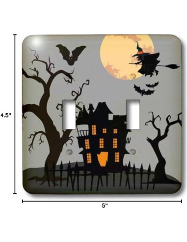 Cubierta de Interruptor de Luz 3dRose Halloween Murciélagos 12.7x11.43cm