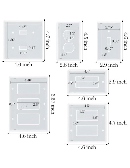 Molde de Resina para Cubierta de Interruptor de Luz Moukiween - 6 Piezas Molde de Resina para Cubierta de Interruptor de Luz Moukiween - 6 Piezas