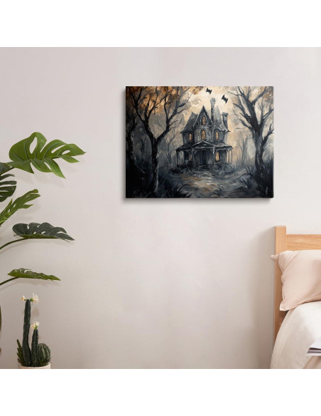 Arte de Pared Lienzo Gótico Embrujado 60x91cm Enmarcado Arte de Pared Lienzo Gótico Embrujado 60x91cm Enmarcado