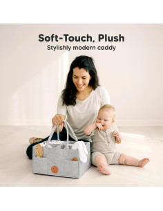 Organizador de Pañales KeaBabies Gris Clásico - Caddy Portátil 2