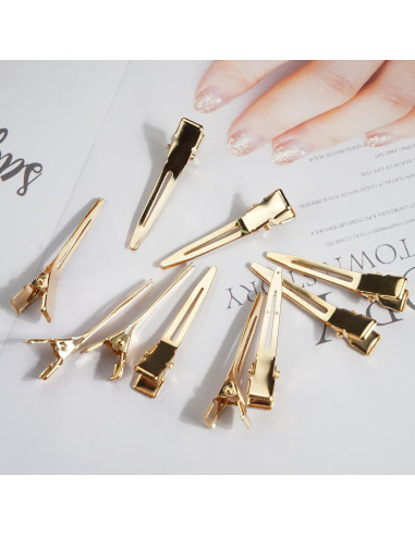 Clips de Rizo Dorados Qearl 120 PCS 4.6 cm Metálicos