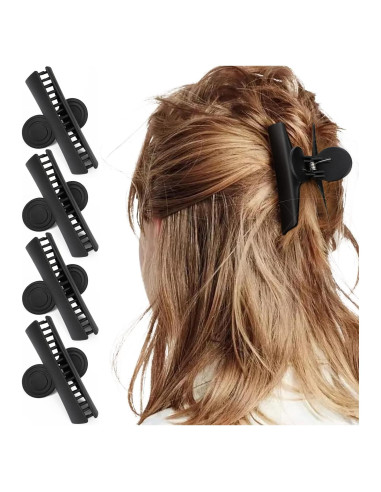 Pinzas de Pelo Mariposa Segbeauty 4pcs Grandes Negras 9 cm