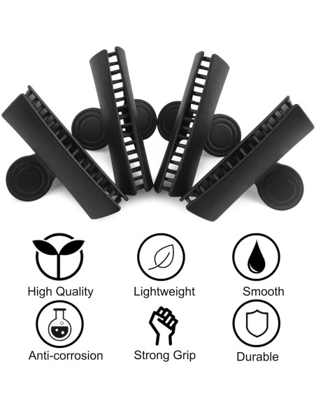 Pinzas de Pelo Mariposa Segbeauty 4pcs Grandes Negras 9 cm Pinzas de Pelo Mariposa Segbeauty 4pcs Grandes Negras 9 cm