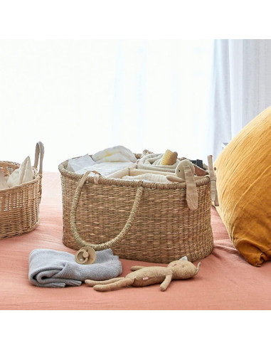 Organizador de Pañales Premium Bebe Bask Rosa - Hecho a Mano