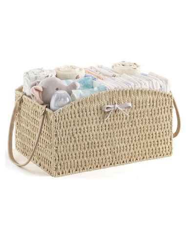 Organizador de Pañales HBlife Grande Beige Tejido a Mano