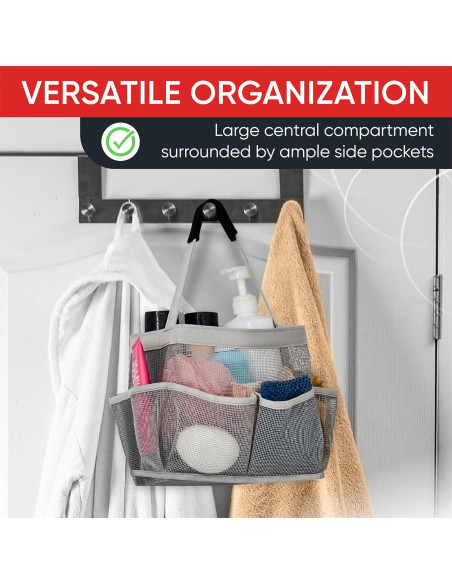 Bolsa de Ducha Plegable Masirs 9 Bolsillos Gris Organizador Bolsa de Ducha Plegable Masirs 9 Bolsillos Gris Organizador