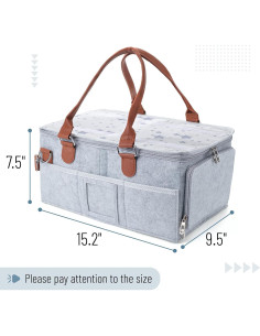 Organizador de Pañales Mr. Pen con Tapa - Gris, 38.6x24.1x19.1 cm 2