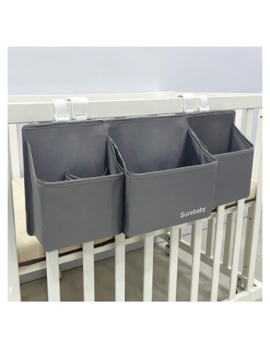 Caddy de Pañales Colgante Surebaby 3 en 1 Gris 58x25x10 cm