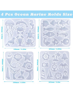 Kit de Moldes de Joyería de Resina Marina JHYlilia 204 Piezas 2