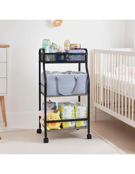 Organizador de Carrito para Bebés USENIOR 3 Niveles con Ruedas Organizador de Carrito para Bebés USENIOR 3 Niveles con Ruedas
