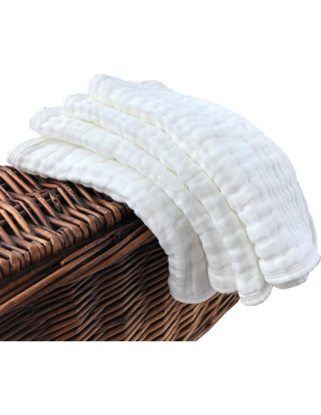 Paños de Eructo Grande 4 Pack Synrroe 100% Algodón Absorbentes Paños de Eructo Grande 4 Pack Synrroe 100% Algodón Absorbentes