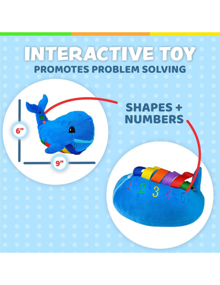 Juguete de Peluche Ballena Azul Buckle Toys Montessori 22.86cm Juguete de Peluche Ballena Azul Buckle Toys Montessori 22.86cm
