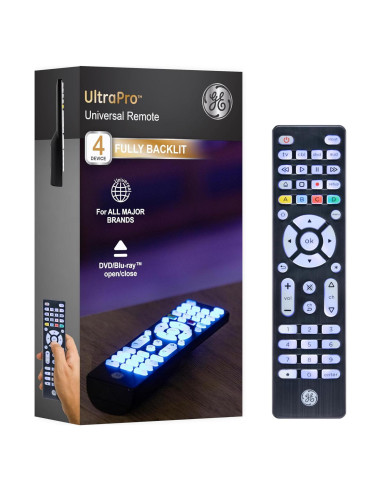 Control Remoto Universal GE 4 Dispositivos Retroiluminado Negro