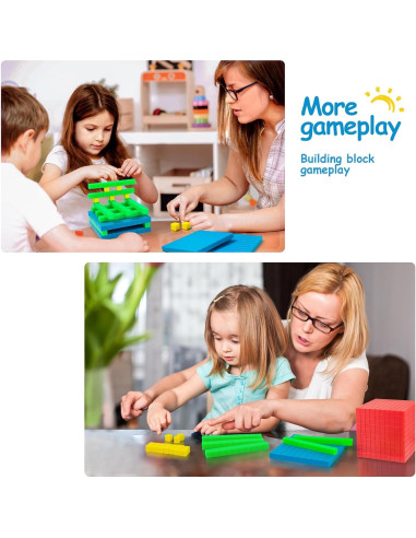 Conjunto de bloques base 10 TH 334 PCS para aprender matemáticas