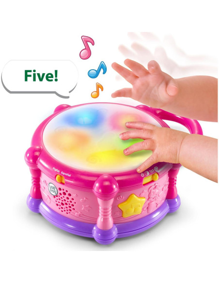 Tambor de Juego y Aprendizaje Bilingüe LeapFrog Rosa 6-36 meses Tambor de Juego y Aprendizaje Bilingüe LeapFrog Rosa 6-36 meses
