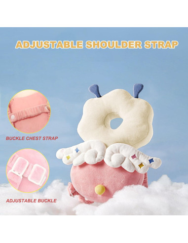 Mochila Protectora de Cabeza Minochi para Bebé Hada Rosa
