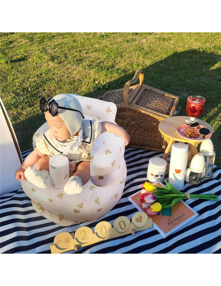 Asiento Inflable para Bebés EKEPE - Cabeza de Oso con Ventosas Asiento Inflable para Bebés EKEPE - Cabeza de Oso con Ventosas