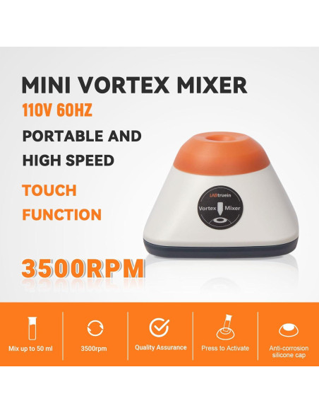 Mini Mezclador Vortex LABtruein LT-V50 3500rpm 50ml Mini Mezclador Vortex LABtruein LT-V50 3500rpm 50ml