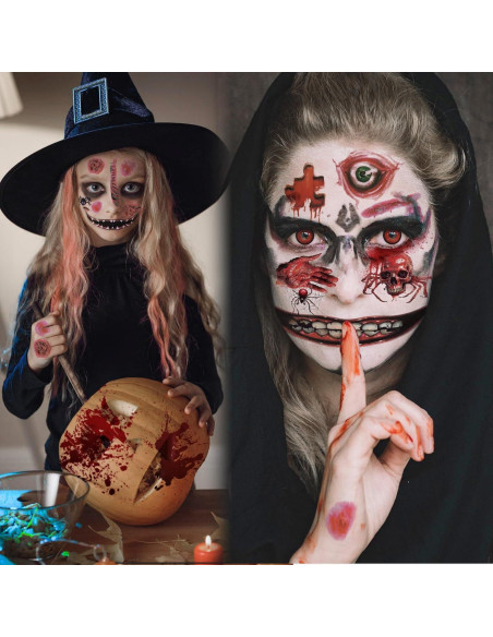 Tatuajes Temporales de Halloween WdrKo 26 PCS para Adultos Tatuajes Temporales de Halloween WdrKo 26 PCS para Adultos