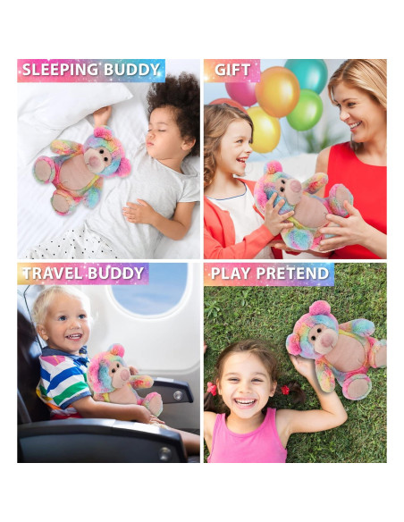 Oso de Peluche Arcoíris DolliBu 23 cm - Suave y Abrazable