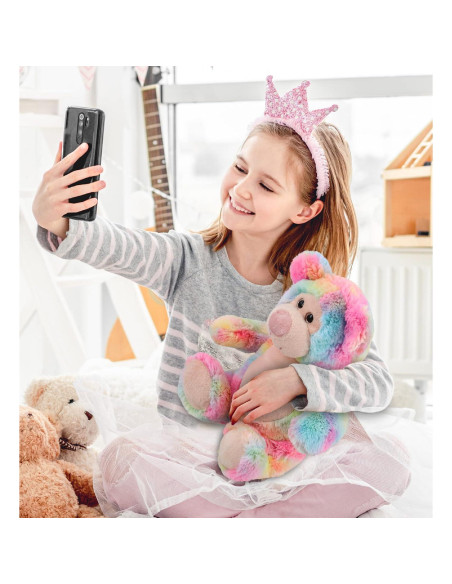 Oso de Peluche Arcoíris DolliBu 23 cm - Suave y Abrazable