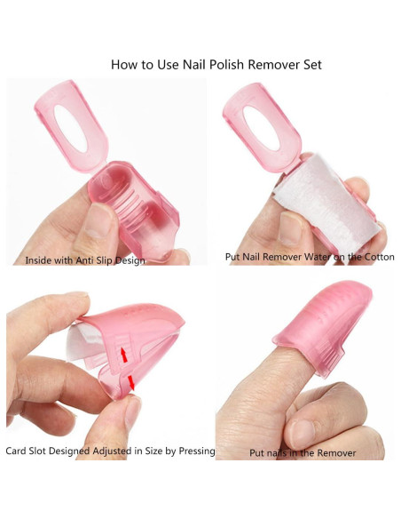 Set de 10 Clips Removedores de Esmalte Rosa SUKPSY Set de 10 Clips Removedores de Esmalte Rosa SUKPSY