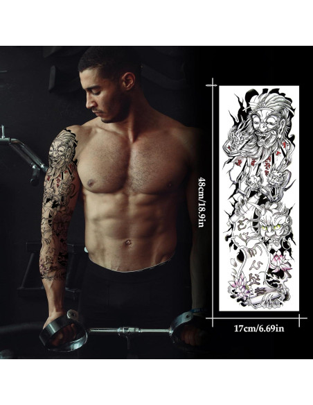 12 Tatuajes Temporales Impermeables de Brazo Completo VERKSTAD 12 Tatuajes Temporales Impermeables de Brazo Completo VERKSTAD