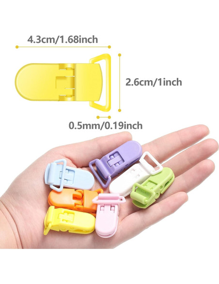 60 Clips Sujetadores de Chupetes Plástico Sin BPA 12 Colores 60 Clips Sujetadores de Chupetes Plástico Sin BPA 12 Colores