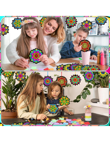 Kit de Manualidades MotiMind 32 Atrapas Luz Mandala DIY Kit de Manualidades MotiMind 32 Atrapas Luz Mandala DIY