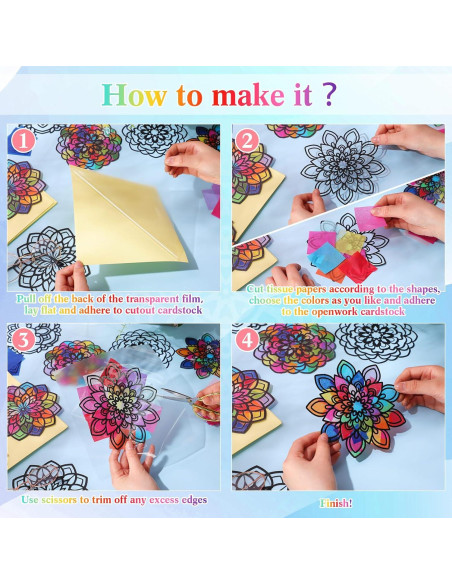 Kit Manualidades Atrapa Sol Tinlade Estilo Mandala 24 Piezas Kit Manualidades Atrapa Sol Tinlade Estilo Mandala 24 Piezas
