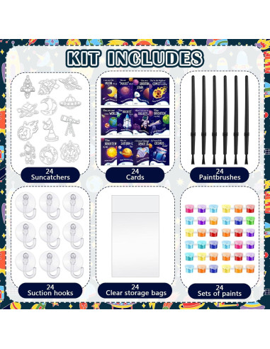 Kit de Suncatchers Geelin del Sistema Solar - 24 Piezas