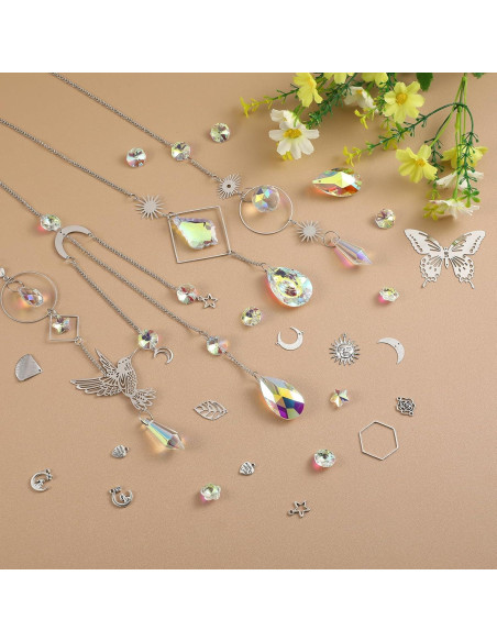 Kit de Suncatcher DIY 600 Piezas Cristales para Ventanas Kit de Suncatcher DIY 600 Piezas Cristales para Ventanas
