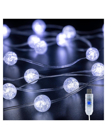 Luces de Cuerda LED BEEWIN 30 Bulbos Blancos 5M Impermeables Luces de Cuerda LED BEEWIN 30 Bulbos Blancos 5M Impermeables