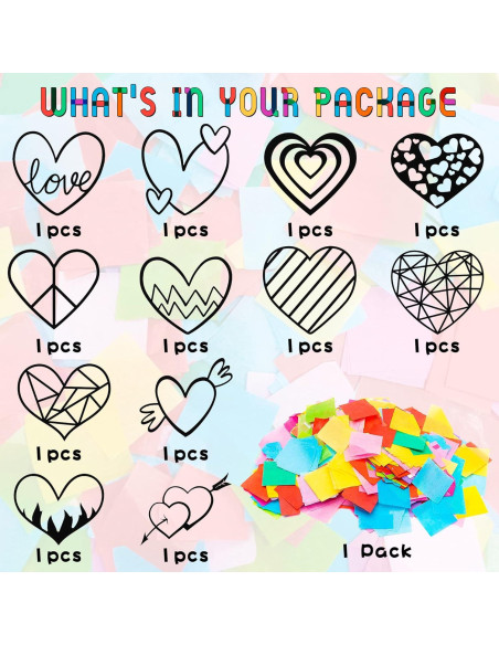 Kit de Manualidades en Papel Haooryx - 12 Piezas Corazones Kit de Manualidades en Papel Haooryx - 12 Piezas Corazones