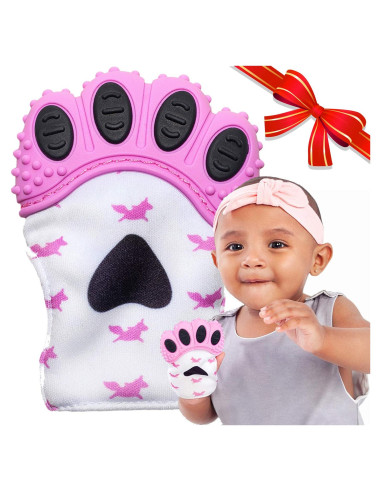 Mitón de Dentición BabyNoms Patita Unicornio Rosa - Silicona Hipoalergénica