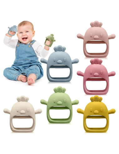 6 Mordedores de Silicona para Bebés - Chupetes Calmantes 0-12 Meses