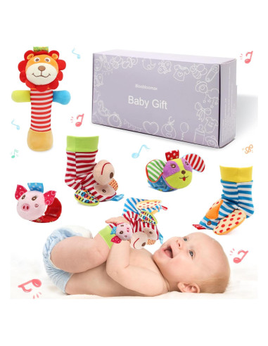 Set de Sonajeros de Muñeca y Calcetines Bloomax 5 Piezas