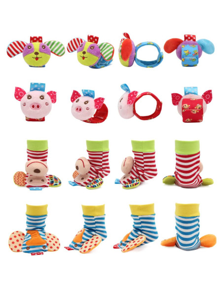 Set de Sonajeros de Muñeca y Calcetines Bloomax 5 Piezas Set de Sonajeros de Muñeca y Calcetines Bloomax 5 Piezas