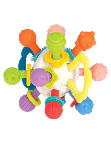 Mordedor Twist Ball Nuby - Juguete de Actividad para Bebés 3+ Meses