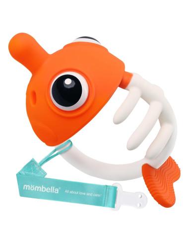 Mordedor Mombella Pez Payaso Silicona Bebés 3-12 Meses Naranja