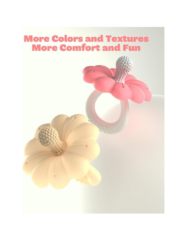 2 Juguetes de Dentición Silicona Grado Alimenticio Rosa Caramelo