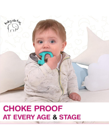 Anillo de Dentición Baby Elefun Turquesa 0-6 Meses - Silicona