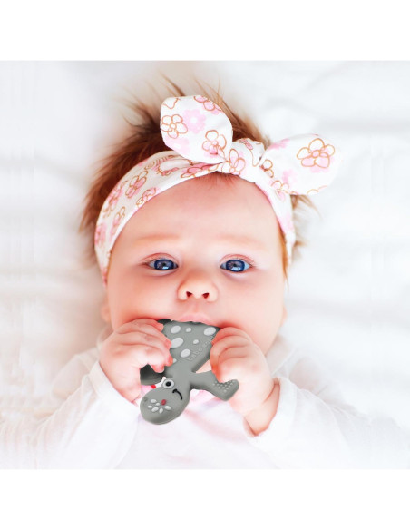Mordedor de Silicona para Bebés 0-12 Meses Oliva con Clip Mordedor de Silicona para Bebés 0-12 Meses Oliva con Clip